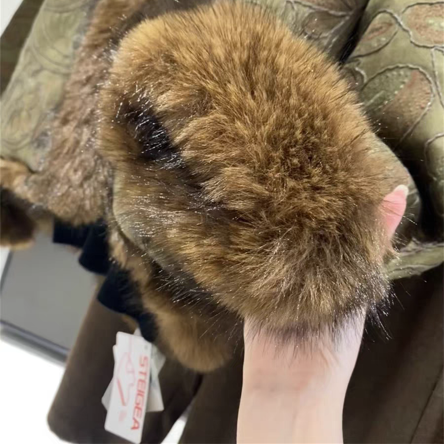 TAOZI 走戏班牙!秋冬贵气复古民族风大毛领刺绣短款毛毛外套女 - 图2