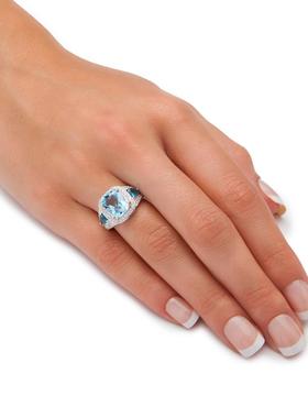 托帕石/立方氧化锆/925银镀铂金