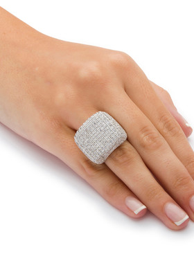 立方氧化锆925银密镶女士戒指