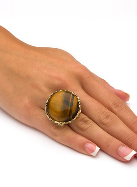 28毫米虎眼石欧美风复古宽版戒指