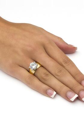 立方氧化锆订婚宽版戒指