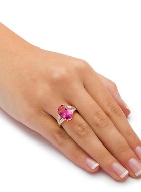 托帕石钻石复古女士戒指