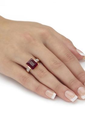 红宝石托帕石925银镀14k金鸡尾酒