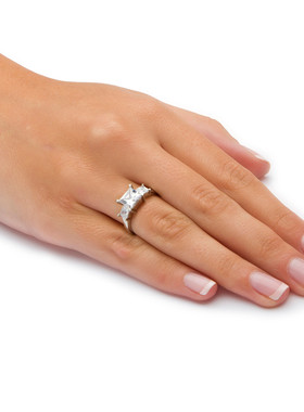 立方氧化锆925银女士订婚戒指