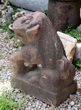 呆萌猴子石雕 院落装饰石器 枯山水侘寂风空间造景石头 户外庭院