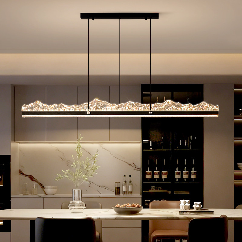 餐厅吊灯意式极简轻奢2025新款护眼创意饭厅一字长条岛台餐桌吊灯,淘宝优惠券,粉丝福利购,淘宝优惠卷