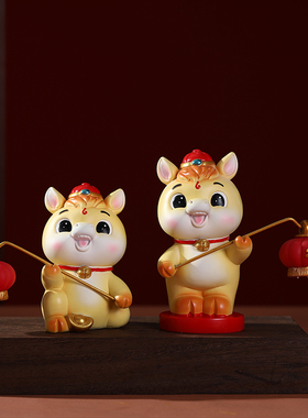 新年生肖马入户门钥匙玄关客厅酒柜装饰摆件乔迁福满新居礼物