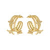 Designer metal texture C-shaped diamond hoop four-leaf flower butterfly earrings necklace ring set flowers