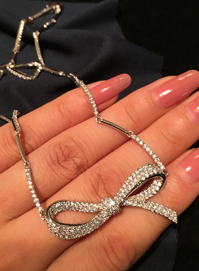 华丽镶钻蝴蝶结bling惹人爱项链
