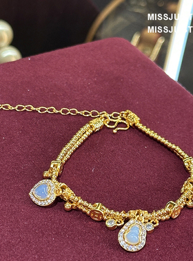 金店同款仿黄金福袋钱袋子葫芦蝴蝶胖福手链铜钱花纹图案手镯礼物