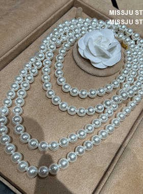 法式高级感多层珍珠项链叠戴新娘婚纱照首饰主礼服配饰气质名媛