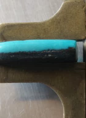 原矿纯天然绿松石云盖寺戒面