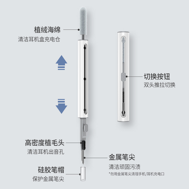 适用于苹果airpodspro2多功能耳机孔清洁笔便携式收纳耳机清洁套 - 图2