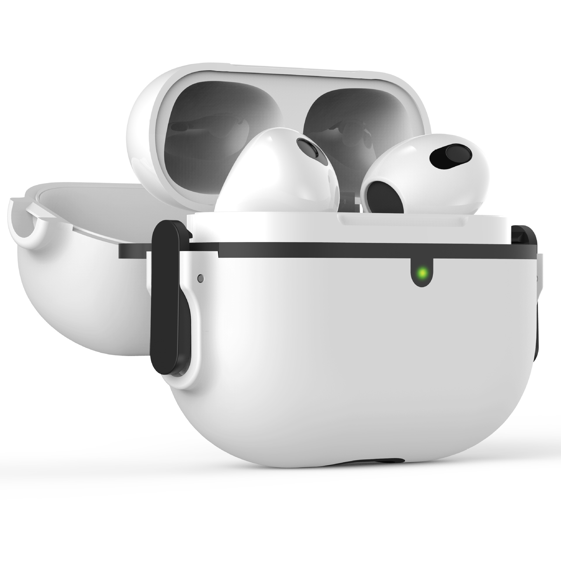 弹力卡扣AirpodsPro2保护套适用苹果2代全包耳机壳Airpods3防摔壳自动弹盖二代airpods3代壳华强北四五代防尘