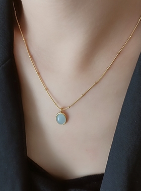 2021新款蓝色海洋项链小众设计师