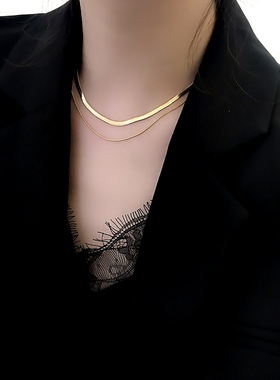 欧美法式双层ins冷淡风蛇骨项链
