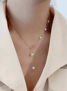 天然淡水珍珠抽拉设计女温柔轻奢