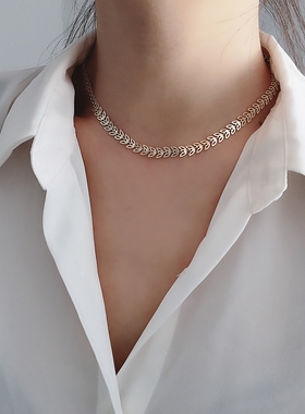 麦穗项链INS冷淡风新款轻奢颈链