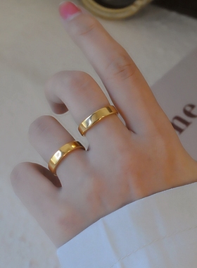 内刻爱心宽版戒指女潮食指环百搭