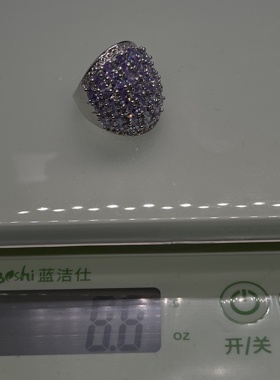 中古 vintage意大利回流满钻圆形戒指 大手围 S925银戒指