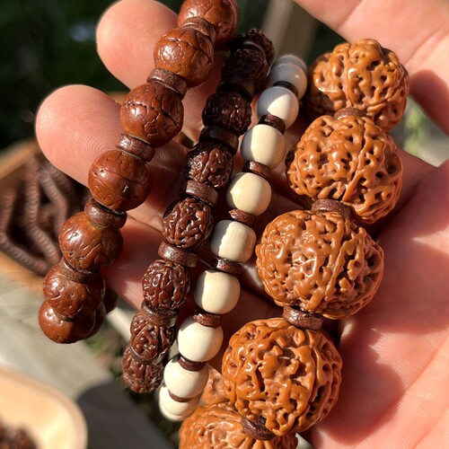 20只牛皮隔片手工打磨耐磨文玩配件皮手串垫片枥木皮珠子真皮隔珠 - 图1