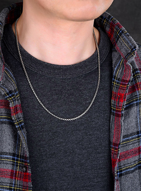 六字真言盒子纯银锁骨项链男女士