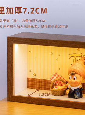 适用美味时刻123星星人盲盒收纳盒场景手办popmart展示盒相框摆台