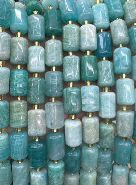 天然亚马逊天河石散珠圆柱切面水晶原石手链项链DIY半成品手串珠