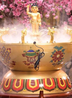 浴佛盆九龙吐水定制寺庙名字图案