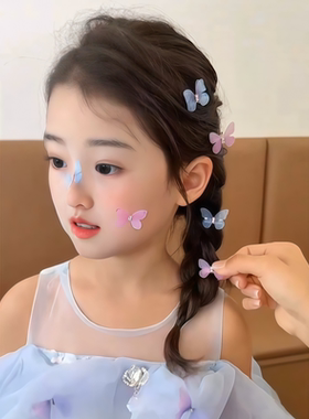 儿童蝴蝶发扣小女孩抓夹头饰