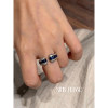 Cultured Blue Sapphire High Fashion Ring