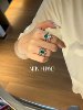 Sterling Silver Wooden Emerald Ring