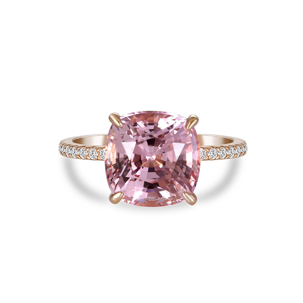 Lab-Grown Padparadscha Sapphire Ring