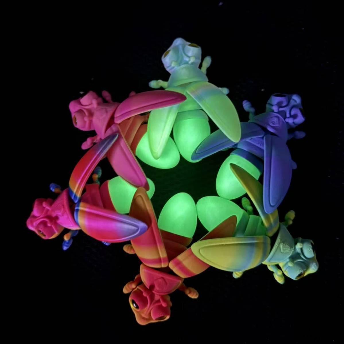 跨境新品萤火虫尾巴晚上发光3D打印模型手办玩具礼物仿真动物 - 图1