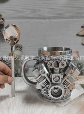 跨境爆款马克杯创意树脂不锈钢水杯个性酒杯 咖啡杯礼品摆件厂家