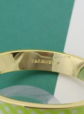 金边草绿色白色格子款格纹时尚简约百搭弹簧磁石手镯