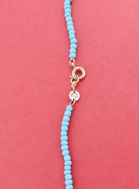 RA欧美彩色花朵串珠项链时尚百搭个性锁骨链ins