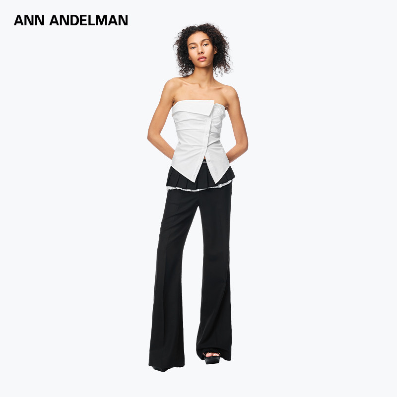 【痞幼同款】ANN ANDELMAN白抹胸背心一字肩上衣开衫解构衬衫外穿,淘宝优惠券,粉丝福利购,淘宝优惠卷