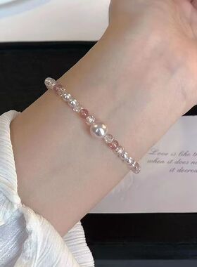 时尚珍珠手链女轻奢小众甜美ins风新款高级小众设计闺蜜手串手饰