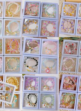 【100条盒装批发】夜市庙会展会摆摊手串琉璃玻璃手饰新中式爆款