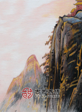 古艺苏绣精品山水手工画高端礼品