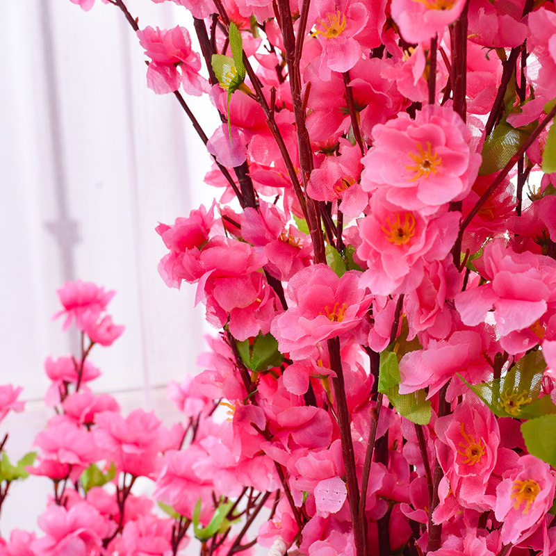 仿真桃花 桃花枝仿真梅花枝假树枝假桃花婚庆装饰单支塑料花,淘宝优惠券,粉丝福利购,淘宝优惠卷