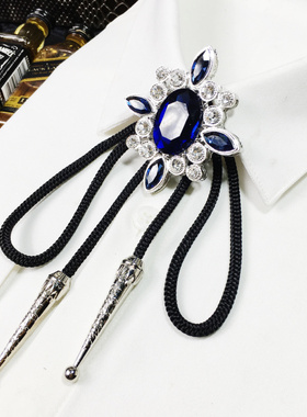 满钻水滴领结日韩潮男挂件项链