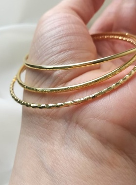 古法手镯越南沙金实心无掉色好物