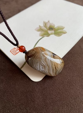 天然缠丝玛瑙原石水晶吊件玉髓玛瑙天花石手把坠玉石毛衣项链