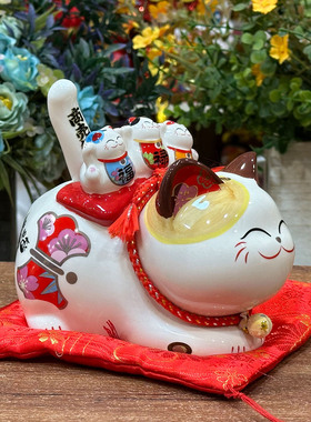 金石工坊太阳能自动摇尾招财猫