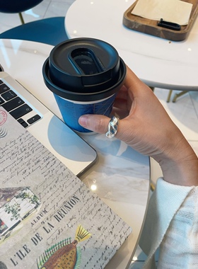 宽面韩版牛角包戒指重工开口