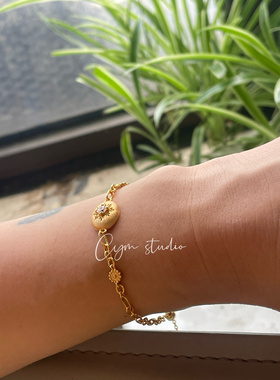 拉丝工艺高碳钻小银豆手链