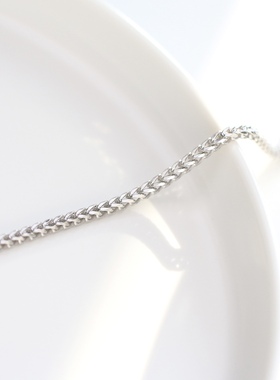 男士金色925纯银粗款素链毛衣