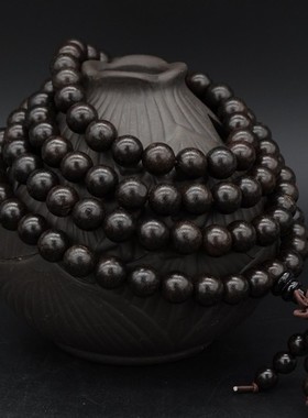 印尼紫光黑檀木佛珠手